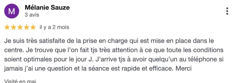 Avis Google de Melanie Sauze